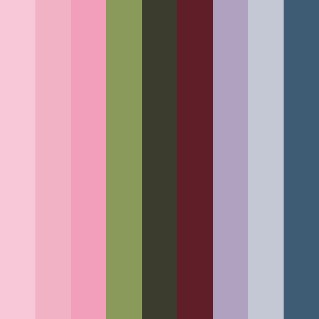 Download pink blossom color palette PNG image (square)