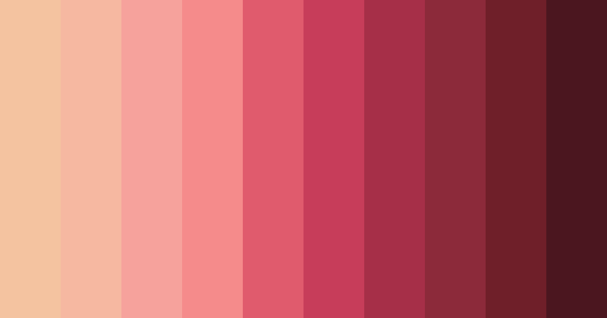 Download shades of red color palette PNG image (landscape)