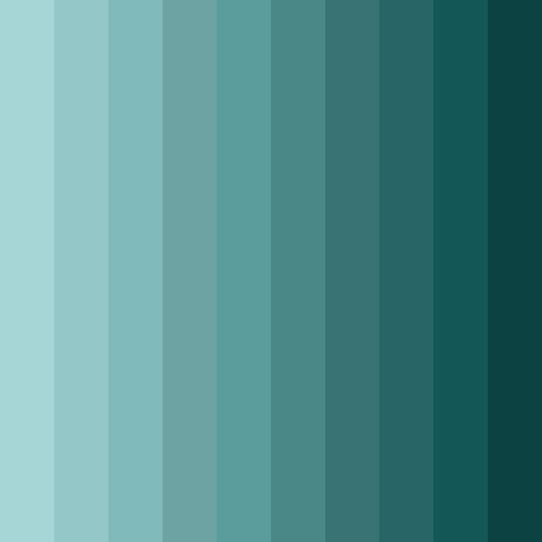 Download teal shades color palette PNG image (square)