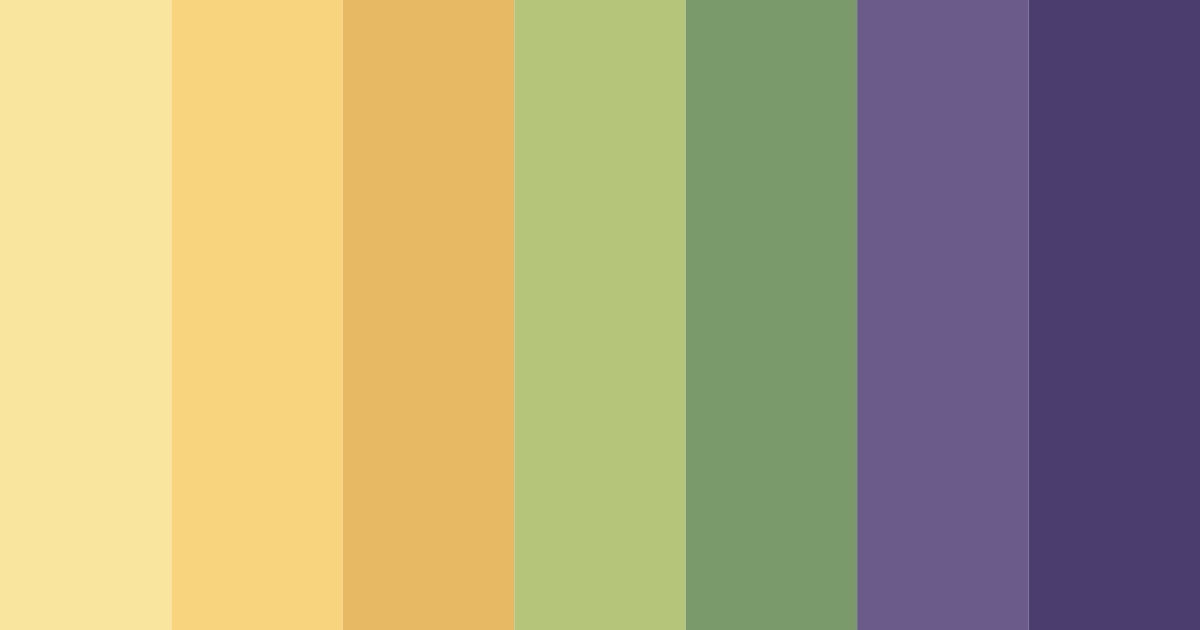 Download spring shades of yellow purple green color palette PNG image (landscape)