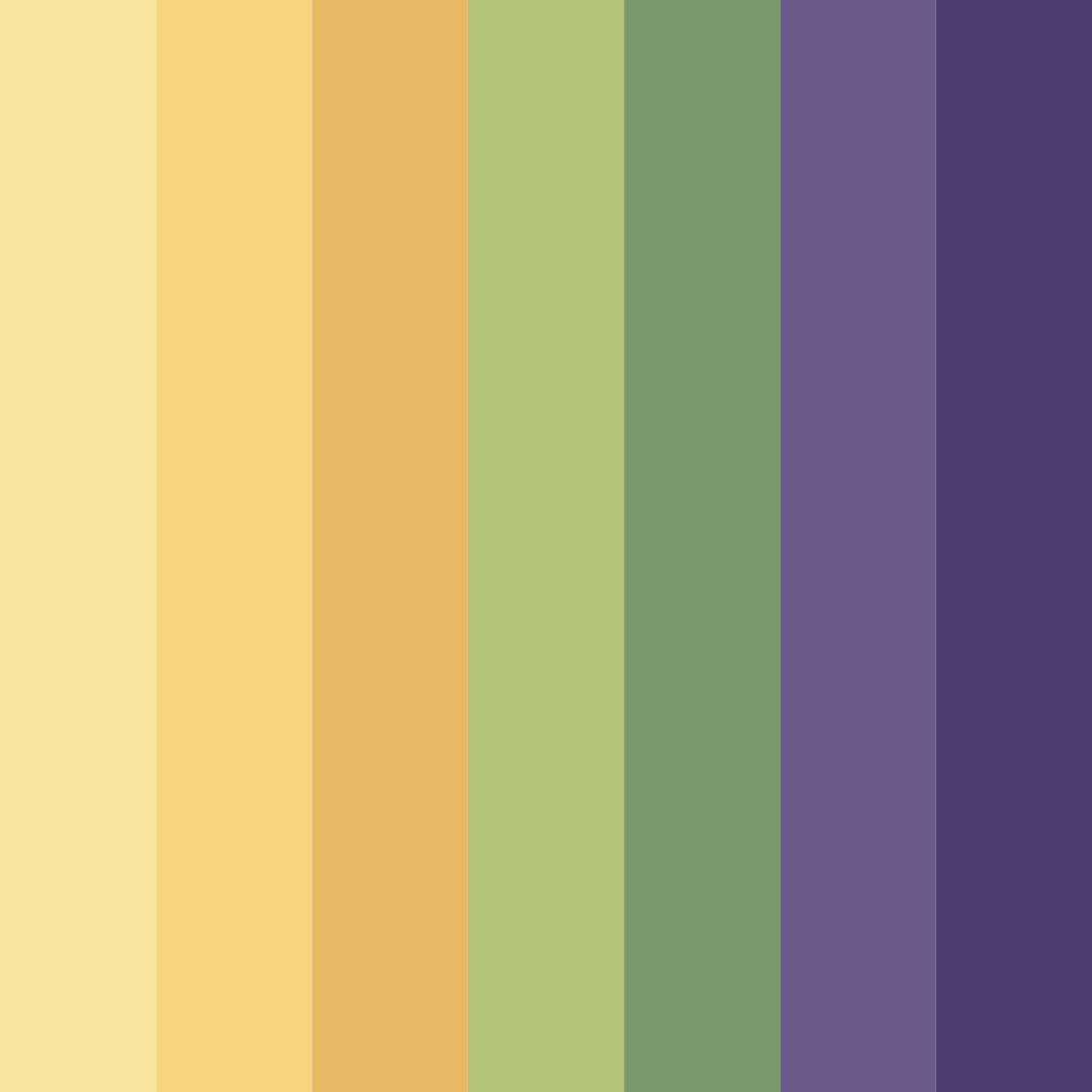Download spring shades of yellow purple green color palette PNG image (square)