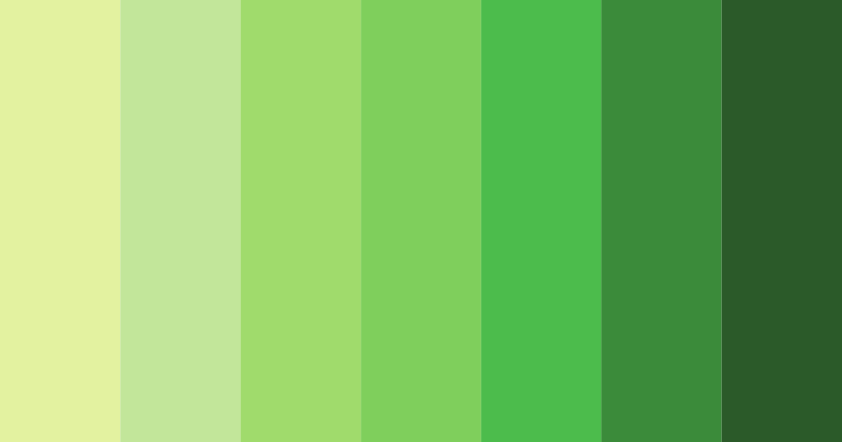 Download shades of green yellow color palette PNG image (landscape)