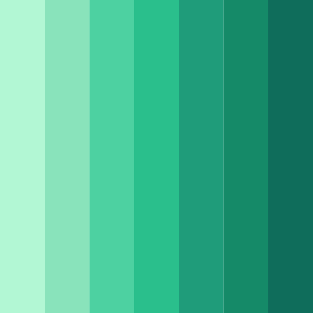 Download shades of green galaxy color palette PNG image (square)