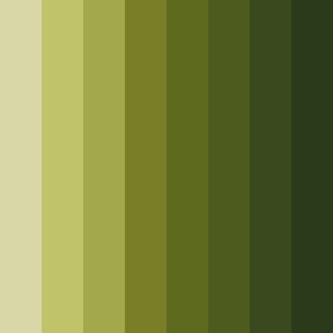 Download shades of olive color palette PNG image (square)