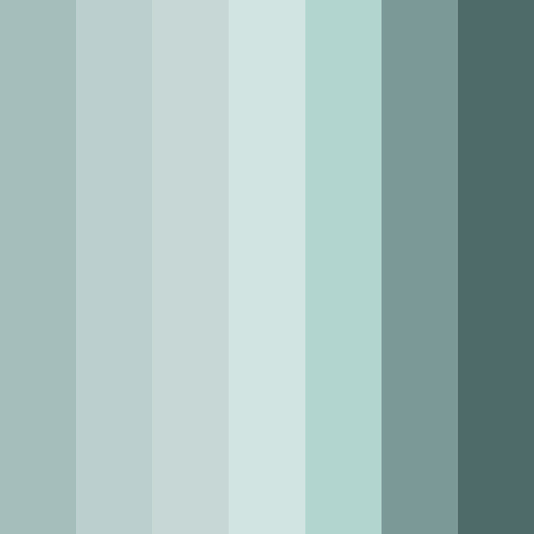 Download shades of blue green color palette PNG image (square)