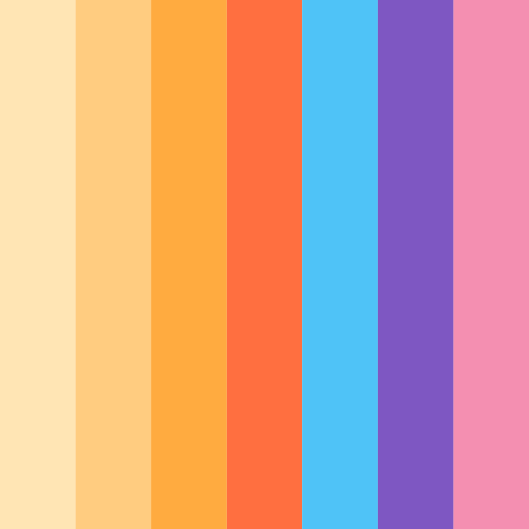 Download colorful sunset color palette PNG image (square)