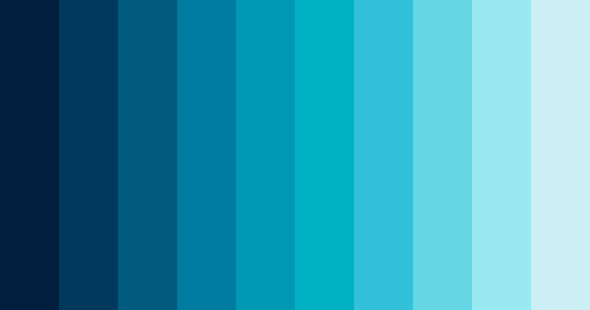 Download shades of blue color palette PNG image (landscape)