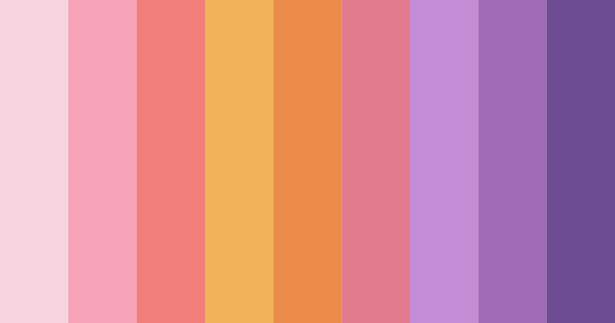 Download shades of pink orange and purple color palette PNG image (landscape)