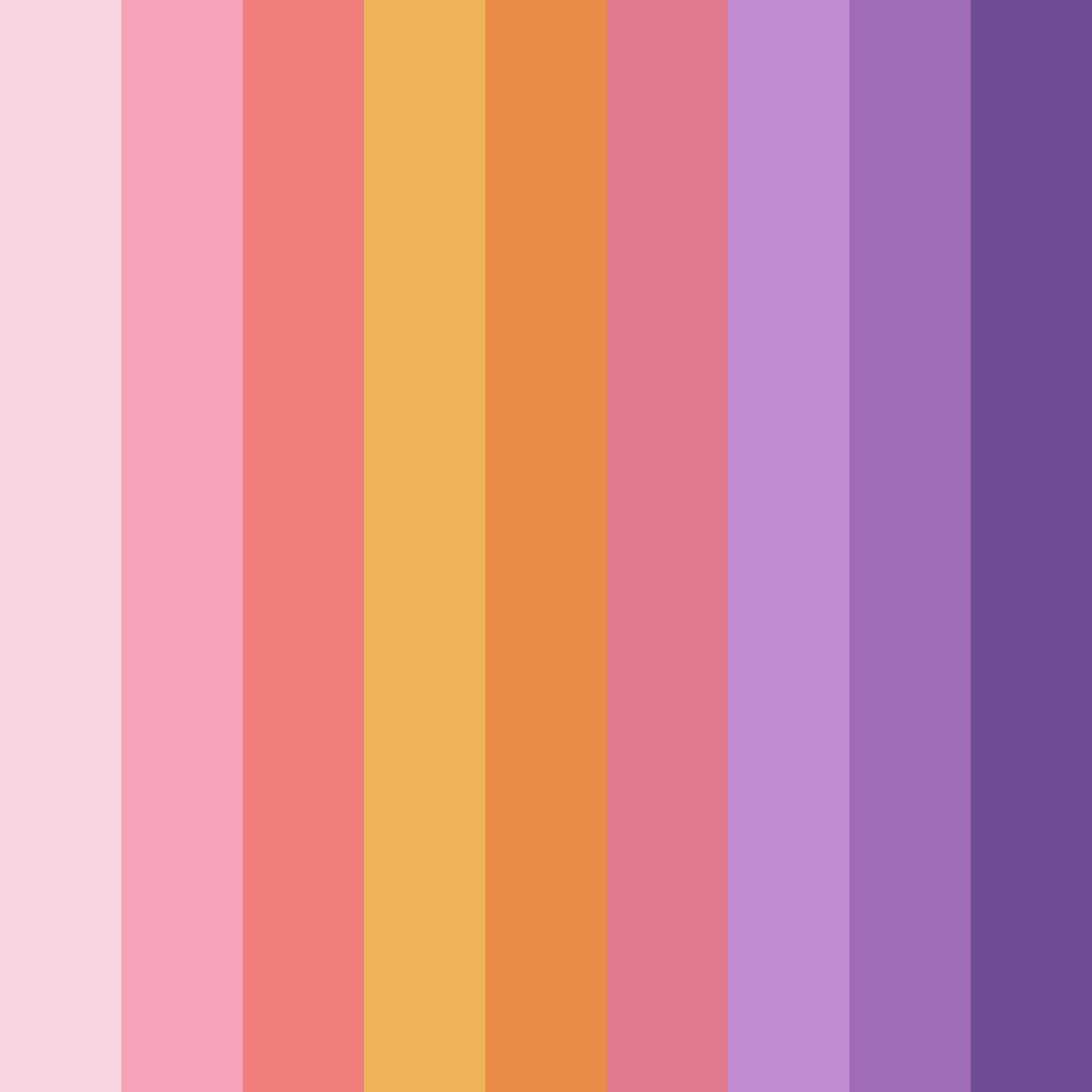 Download shades of pink orange and purple color palette PNG image (square)