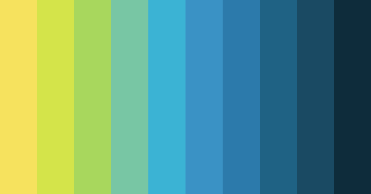 Download vibrant blue green yellow color palette PNG image (landscape)