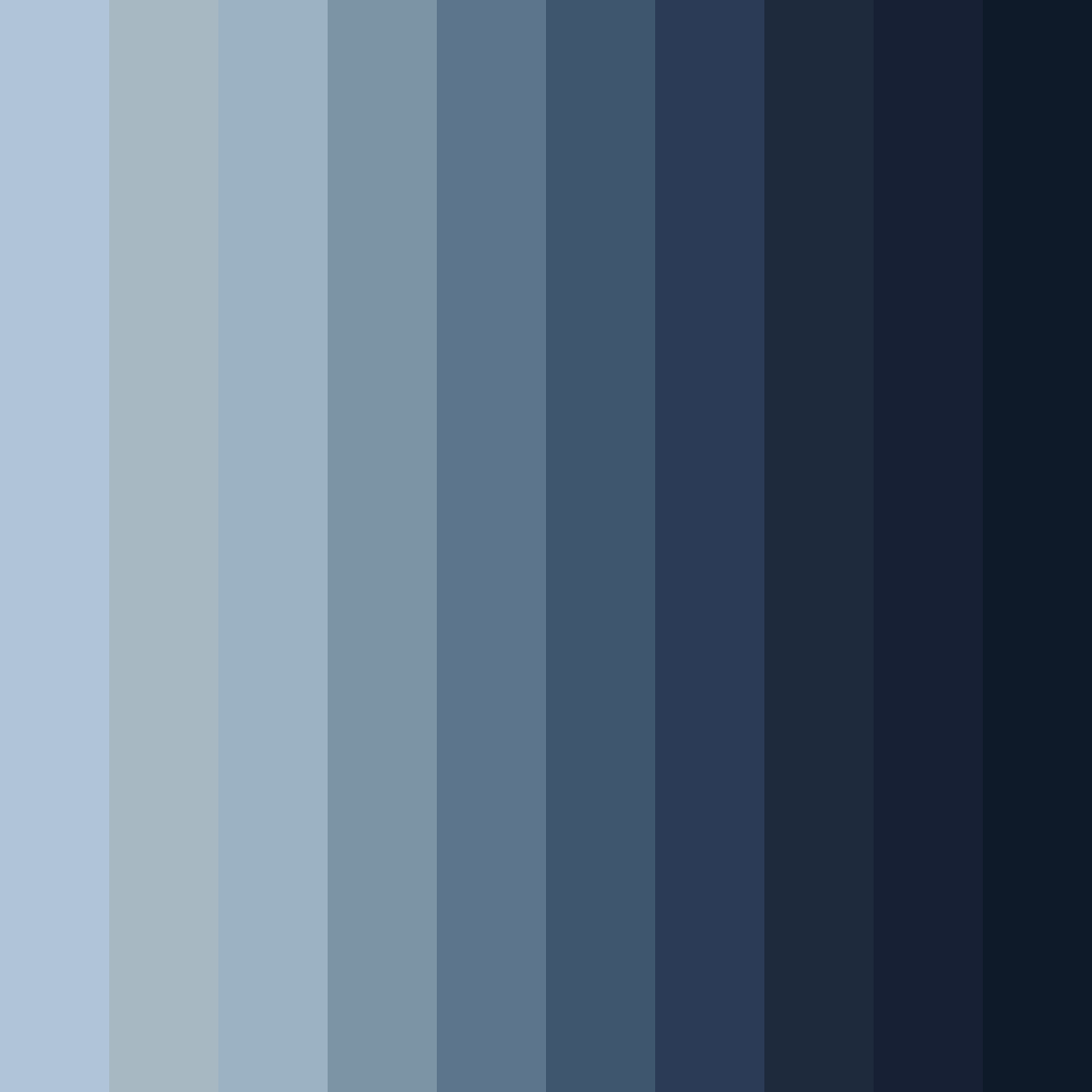 Download shades of blue color palette PNG image (square)