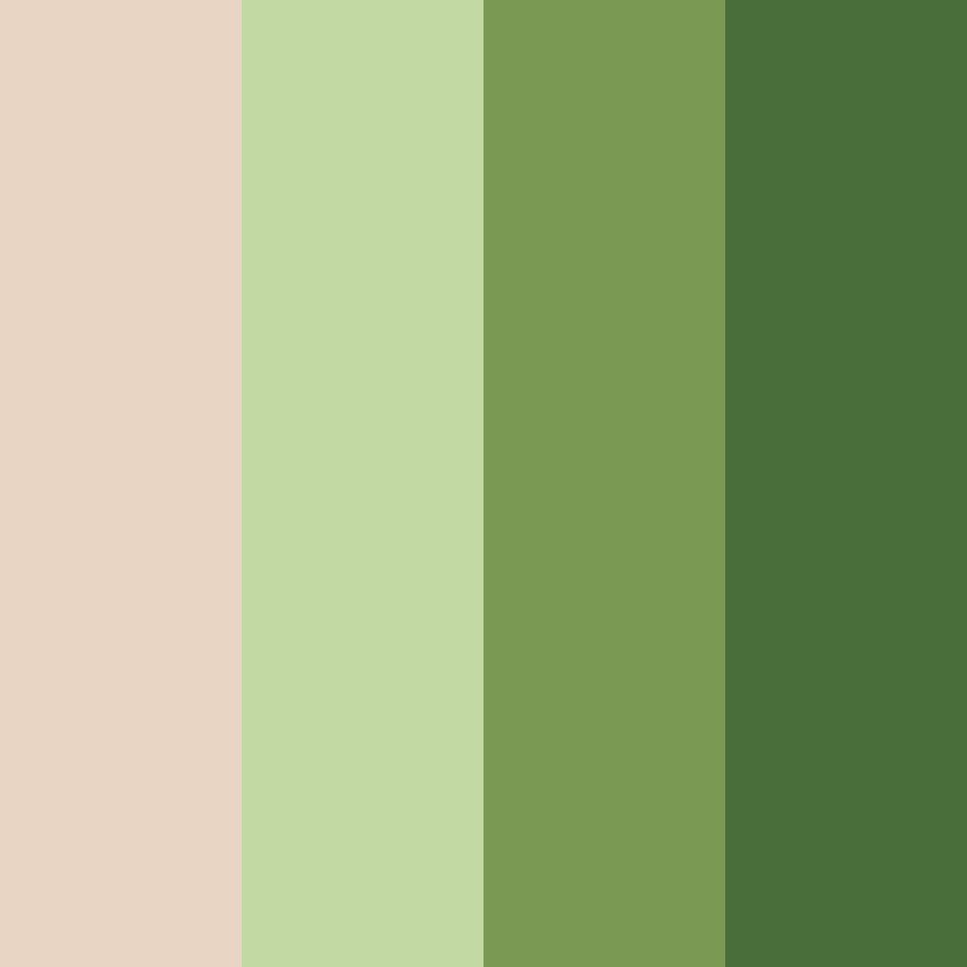 Download earthy greens color palette PNG image (square)