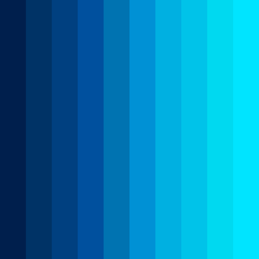 Download shades of blue color palette PNG image (square)