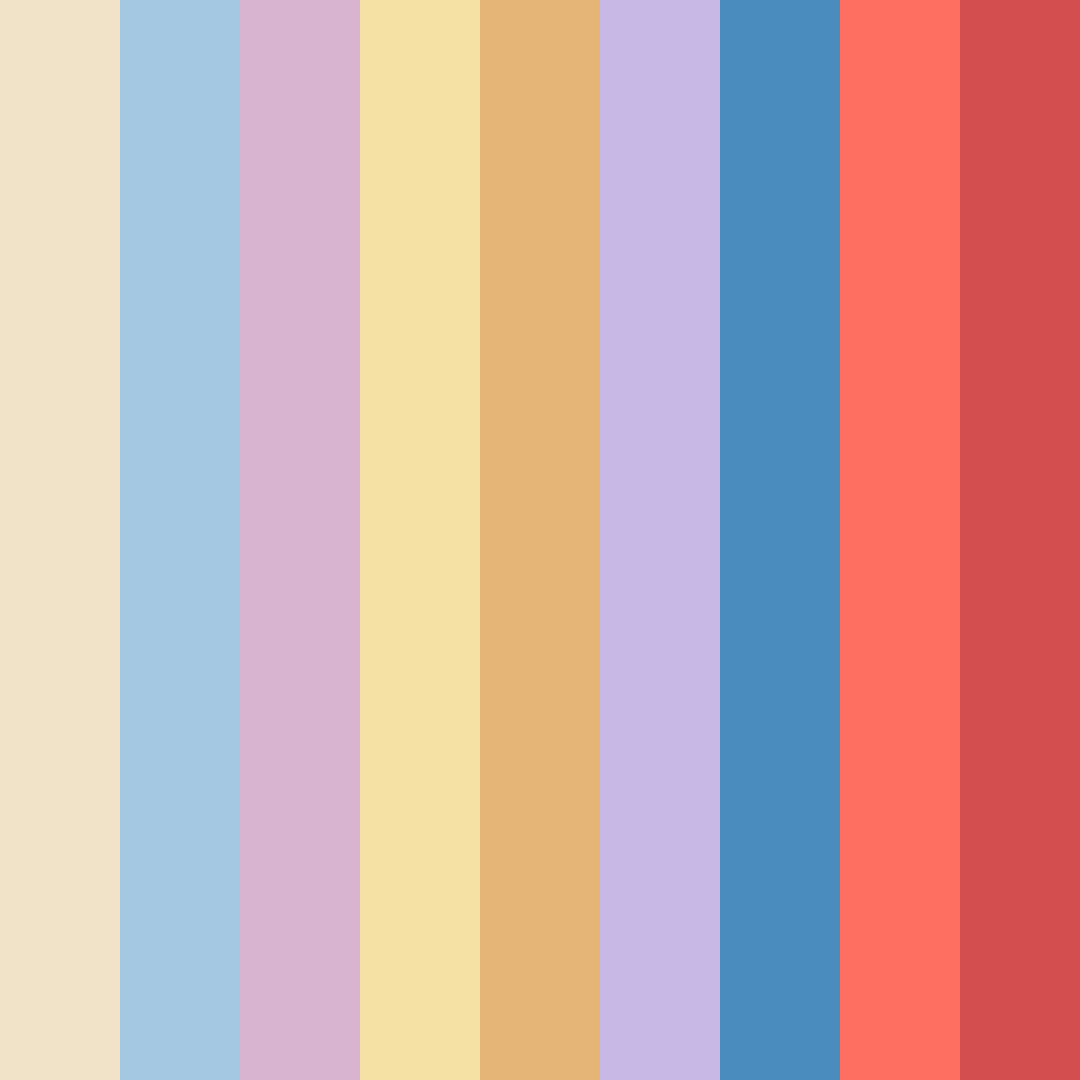 Download soft blue dream color palette PNG image (square)
