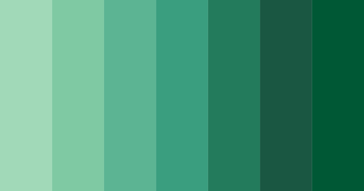 Download shades of green color palette PNG image (landscape)