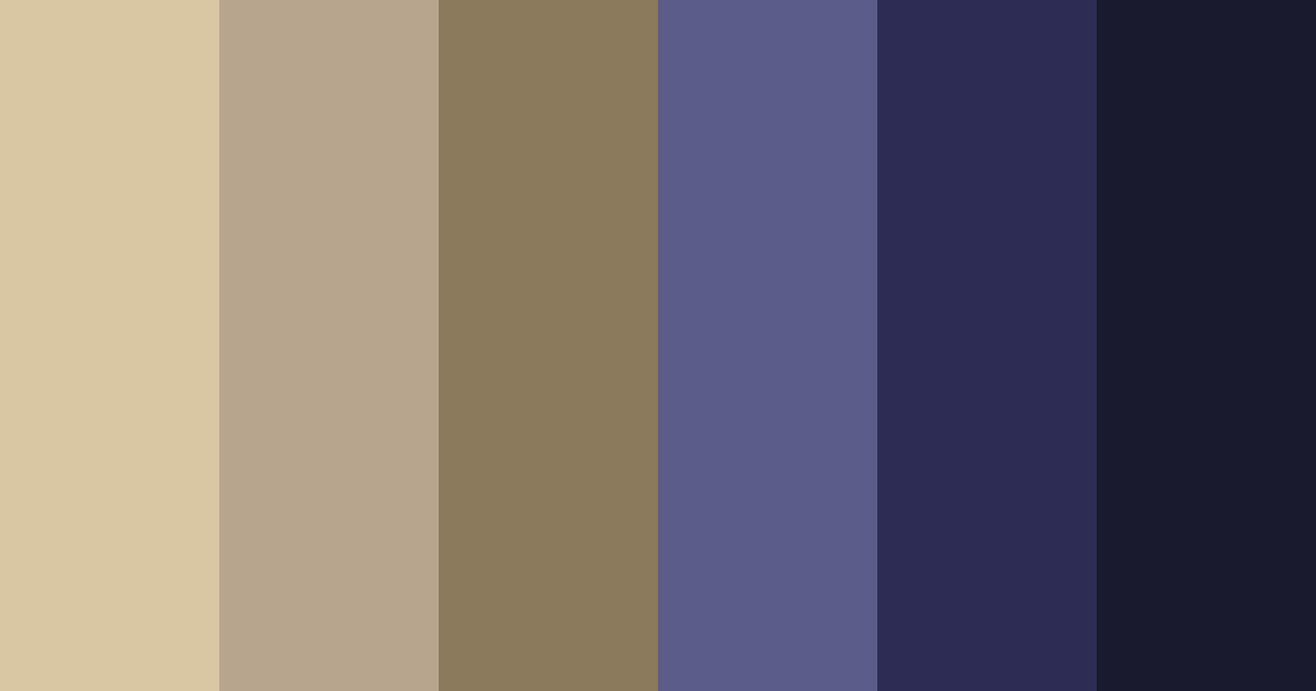 Download midnight blue and tan harmony color palette PNG image (landscape)