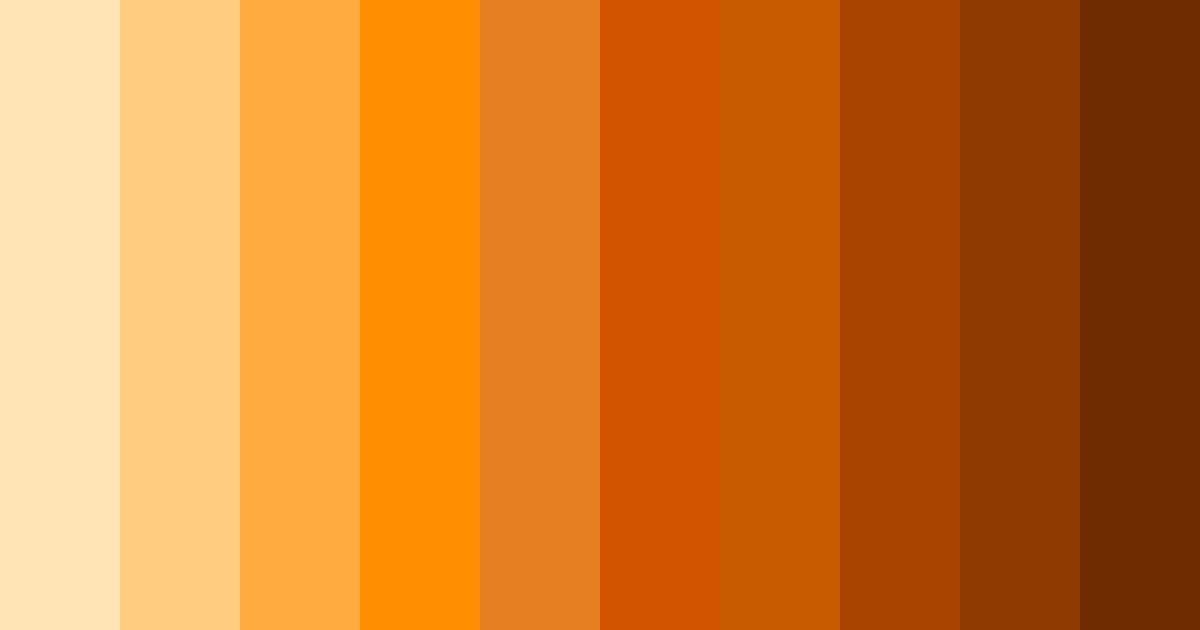Download shades of orange fox color palette PNG image (landscape)