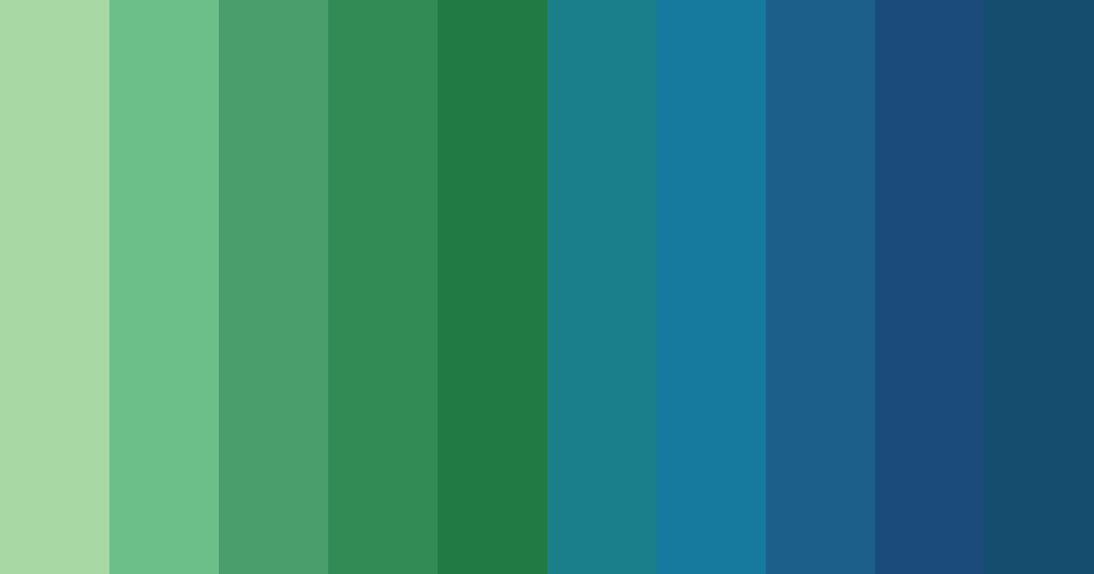 Download deep green to ocean blue color palette PNG image (landscape)