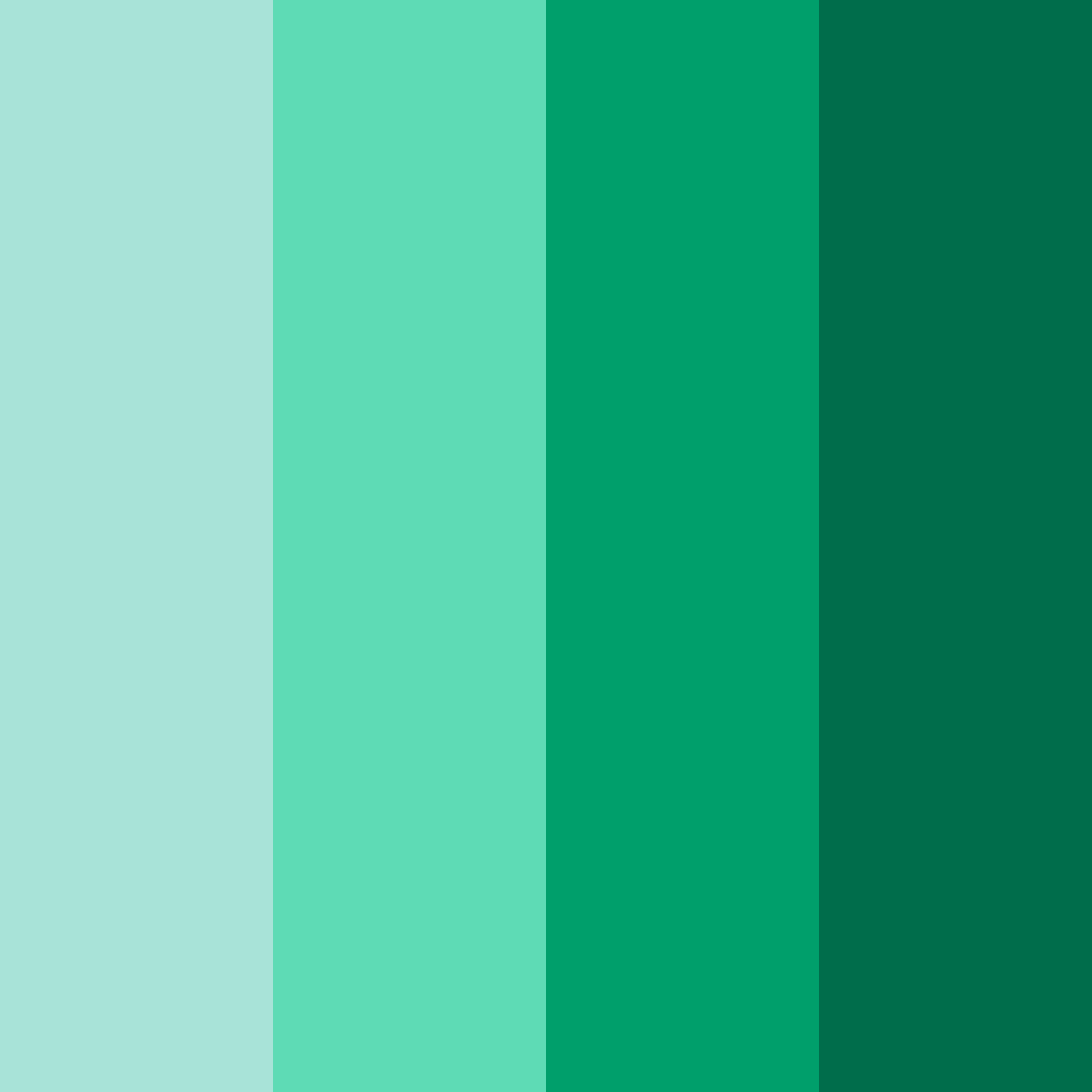 Download emerald shades color palette PNG image (square)
