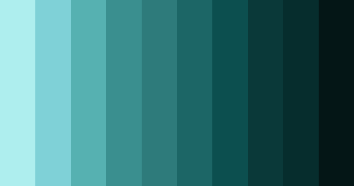 Download turquoise shades color palette PNG image (landscape)