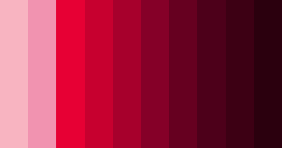 Download crimson shades color palette PNG image (landscape)