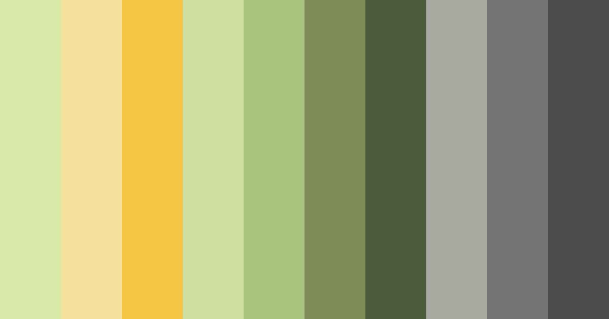 Download shades of green and yellow color palette PNG image (landscape)