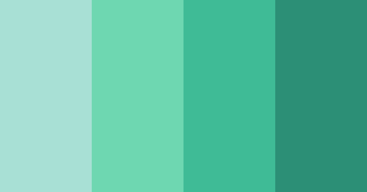 Download shades of mint color palette PNG image (landscape)