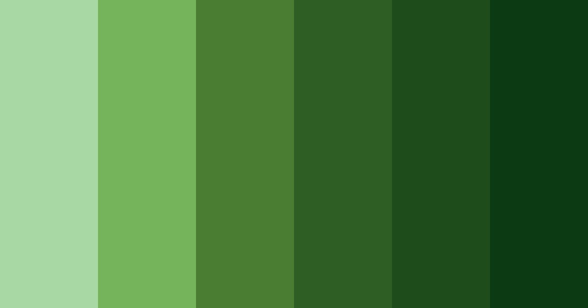 Download dark green shades color palette PNG image (landscape)