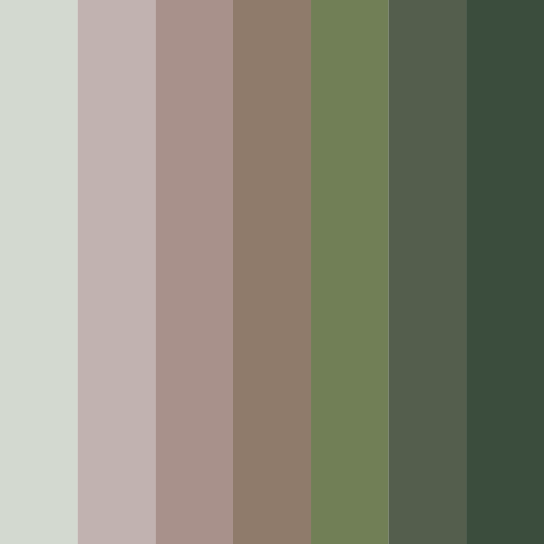Download whispering grove color palette PNG image (square)