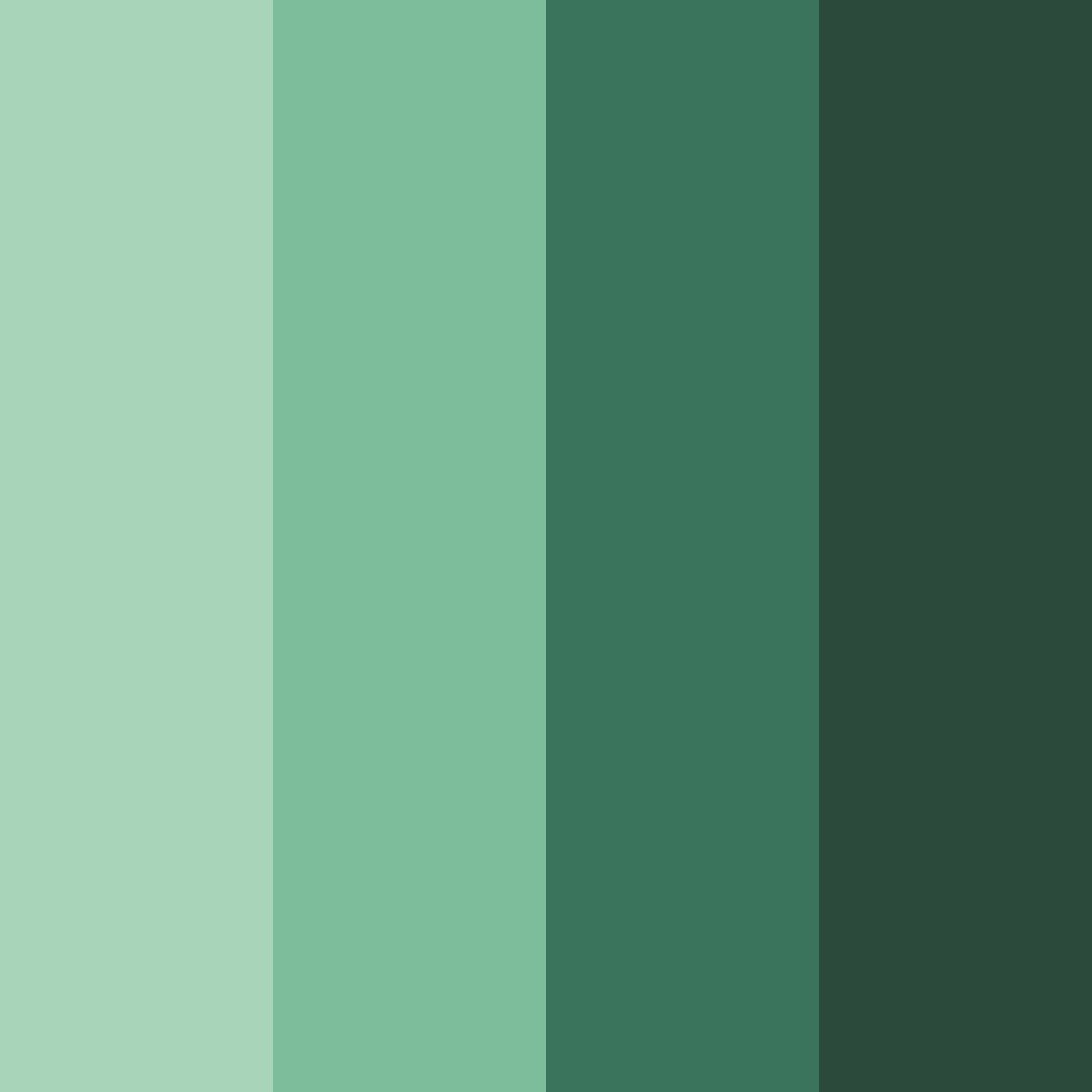 Download shades of forest green color palette PNG image (square)