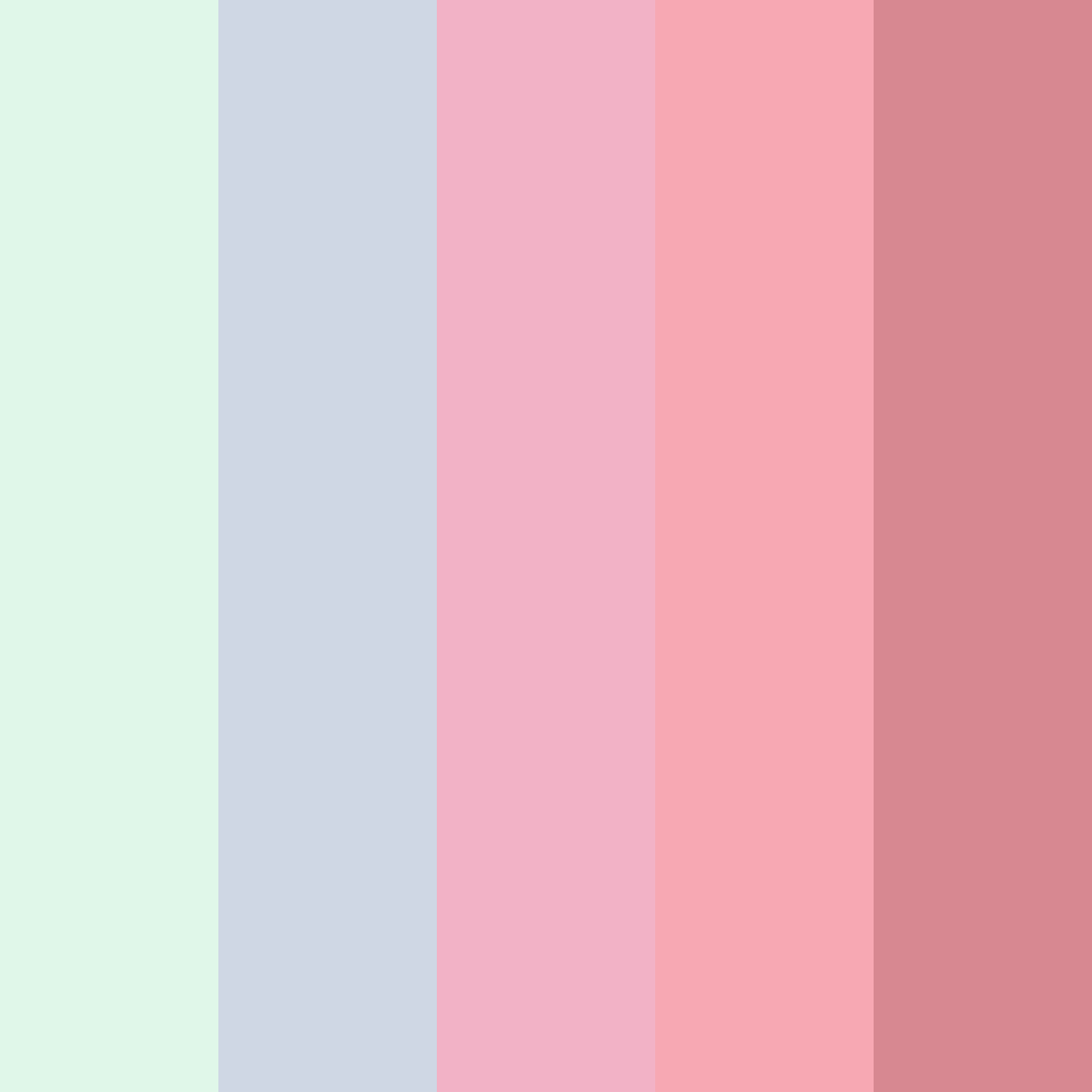 Download pastel pink and green color palette PNG image (square)