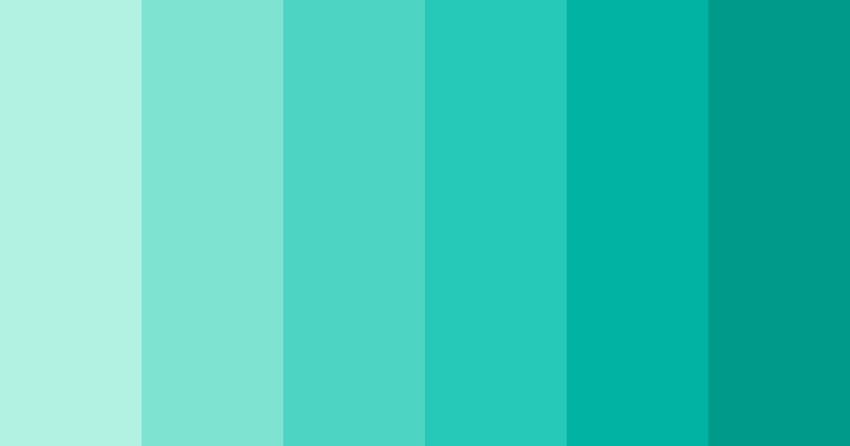 Download aqua green serenity color palette PNG image (landscape)