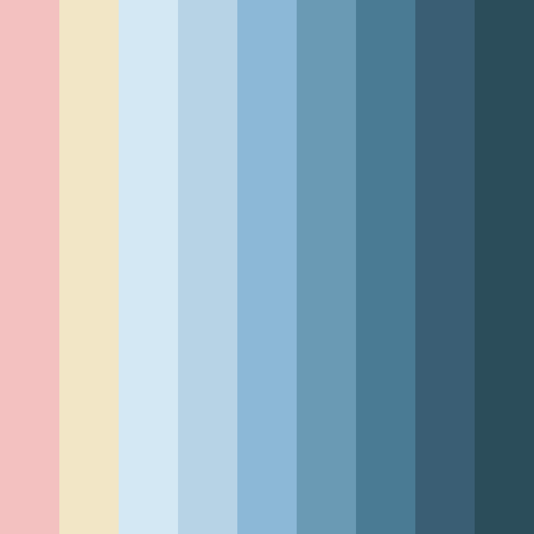 Download shades of blue color palette PNG image (square)