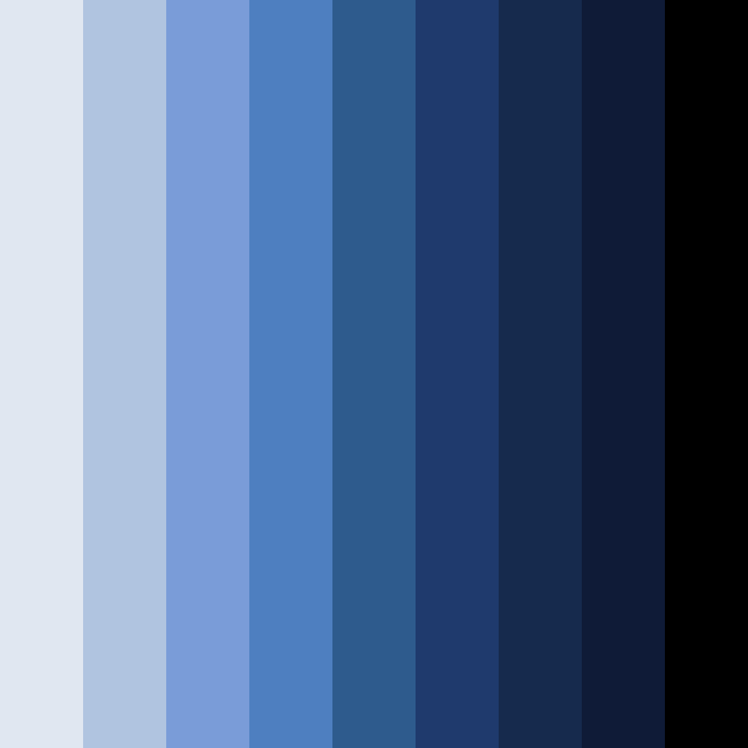 Download shades of blue and black color palette PNG image (square)