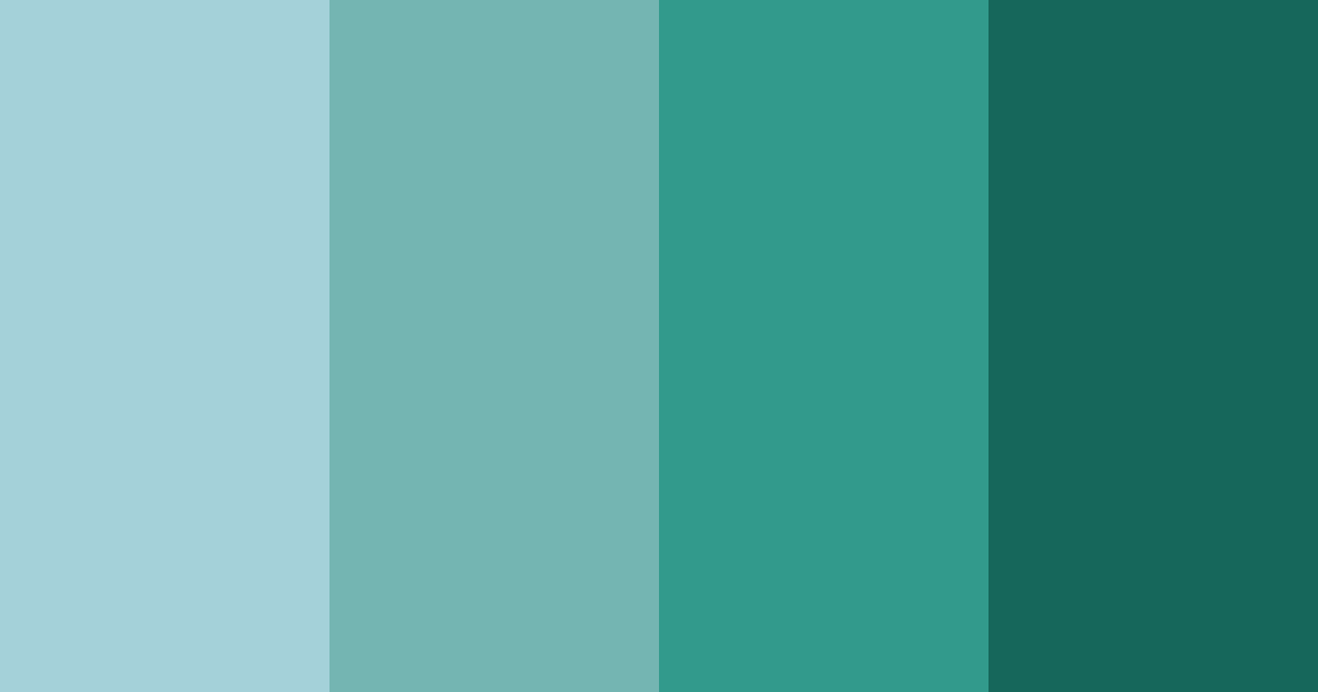 Download teal green shades color palette PNG image (landscape)