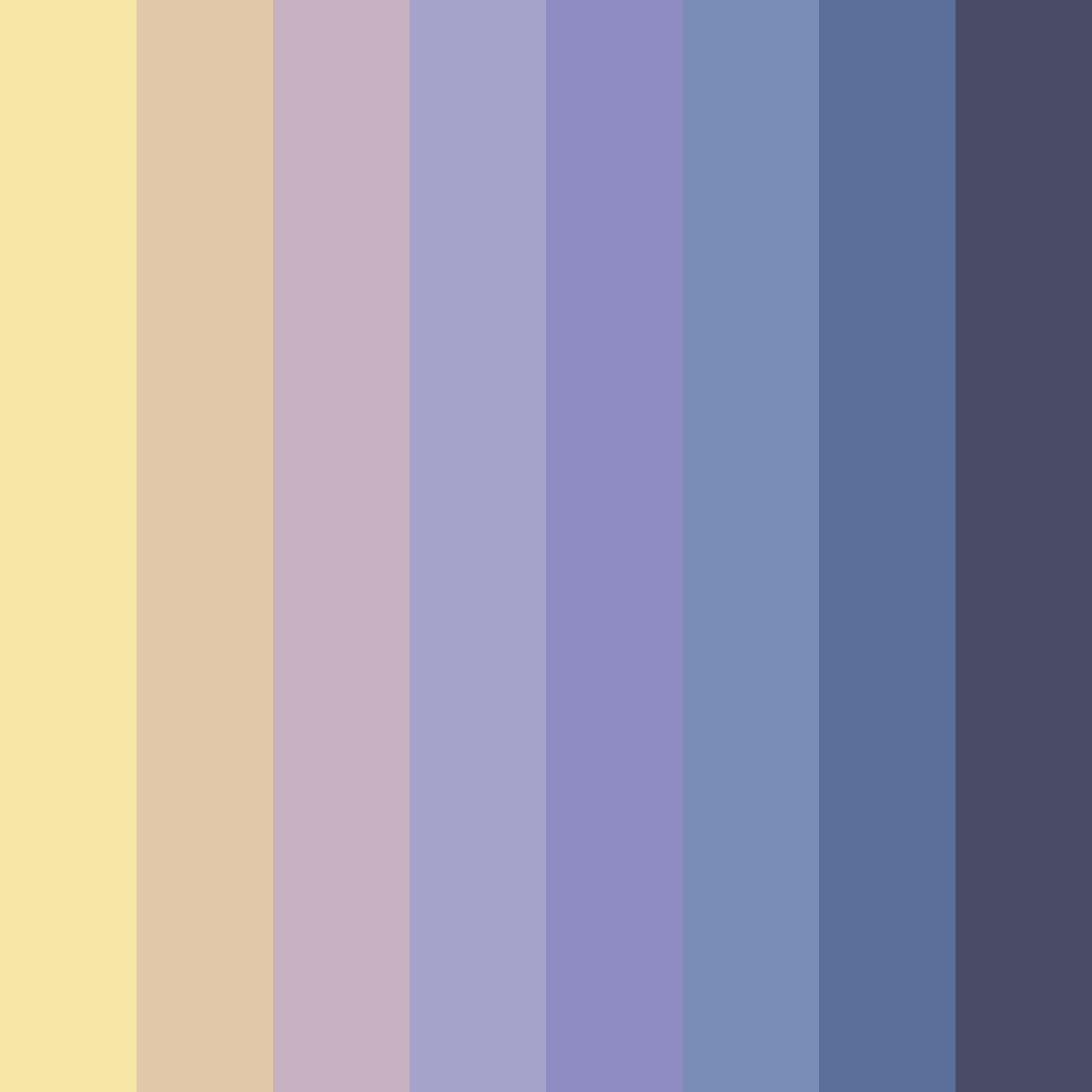 Download muted yellow and blue harmony color palette PNG image (square)