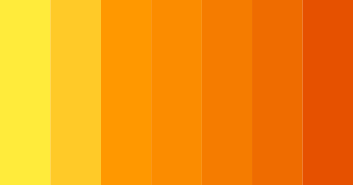 Download shades of yellow color palette PNG image (landscape)