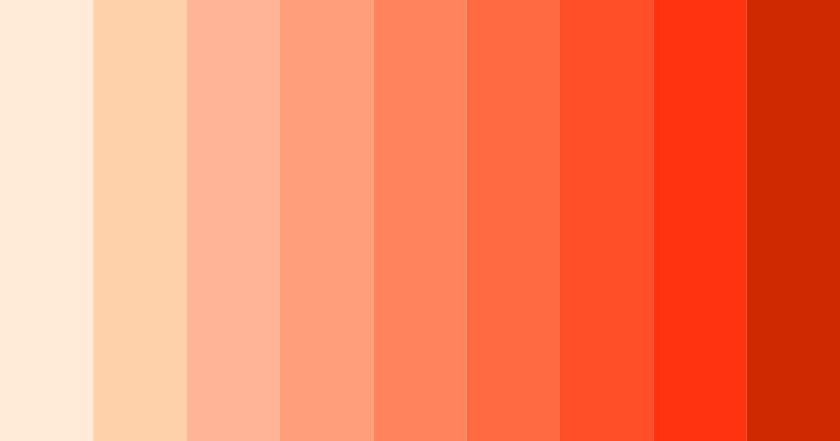 Download shades of orange color palette PNG image (landscape)