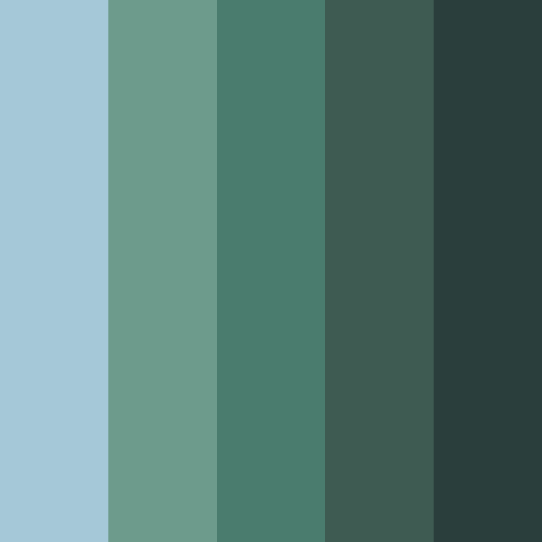 Download teal garden color palette PNG image (square)