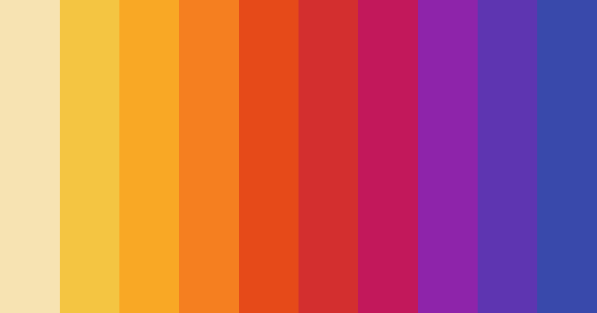 Download vibrant sunset symphony color palette PNG image (landscape)