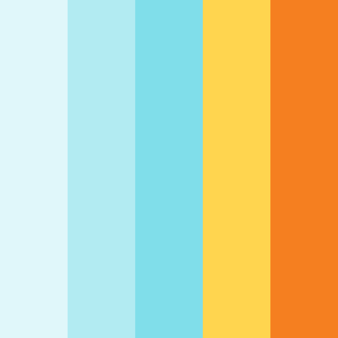 Download teal and yellow sunshine color palette PNG image (square)