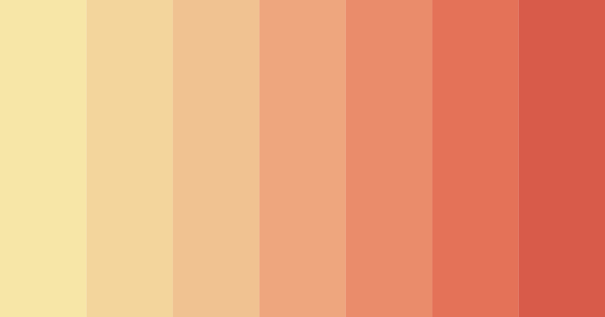 Download shades of orange color palette PNG image (landscape)