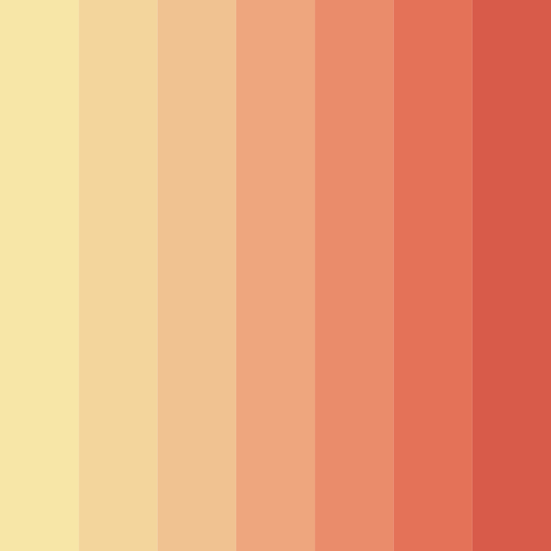 Download shades of orange color palette PNG image (square)