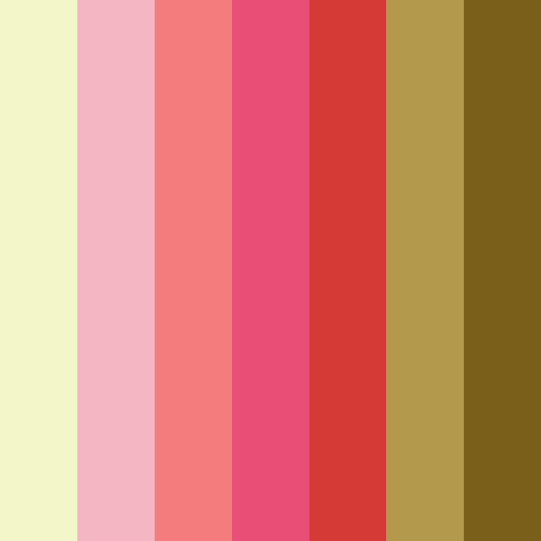 Download shades of green and pink color palette PNG image (square)