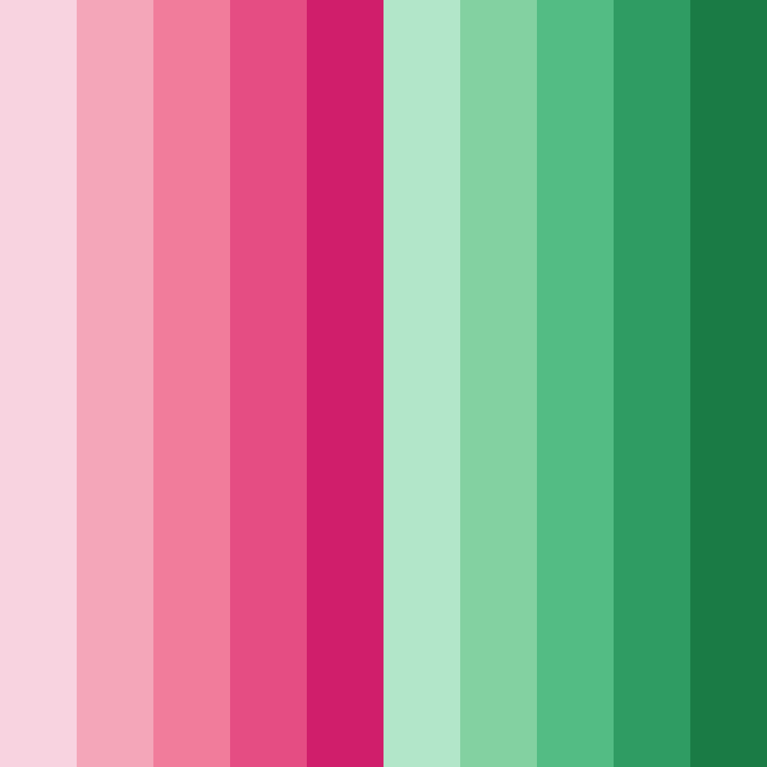 Download pink and green harmony color palette PNG image (square)