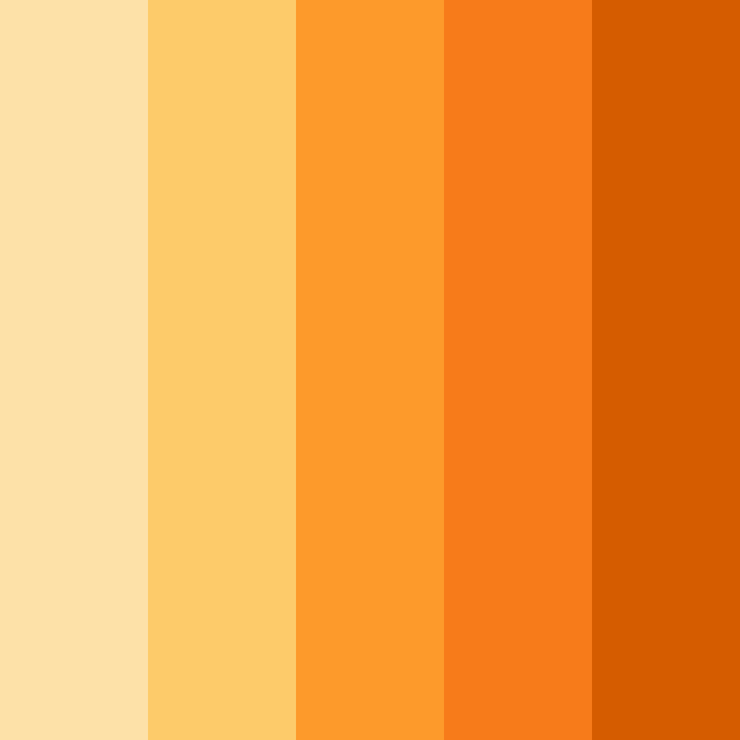 Download shades of orange color palette PNG image (square)