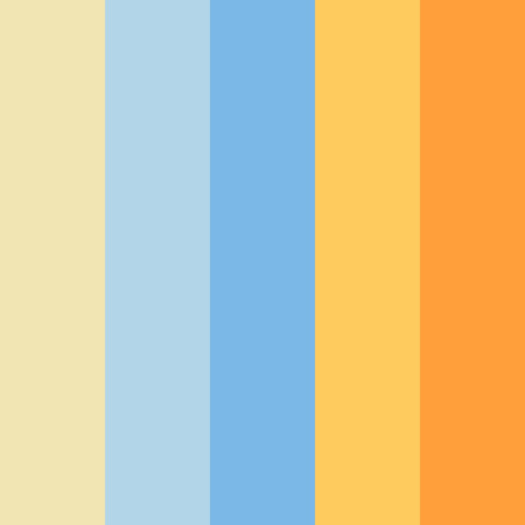 Download blue sunshine color palette PNG image (square)