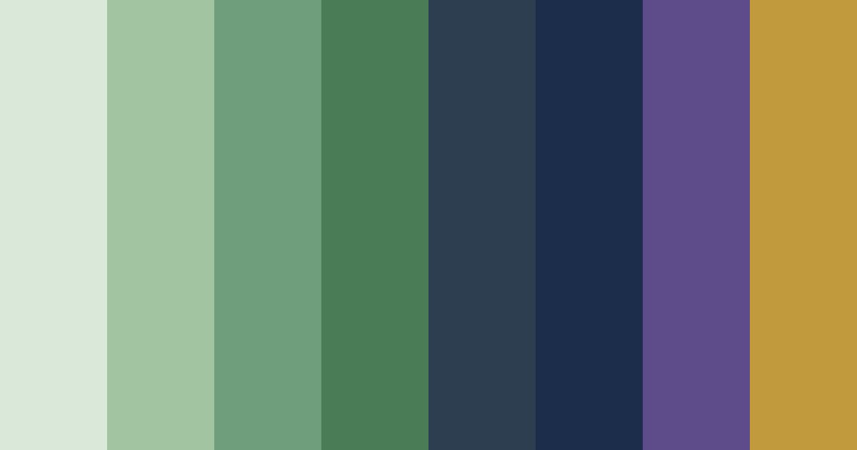 Download enchanted forest night color palette PNG image (landscape)