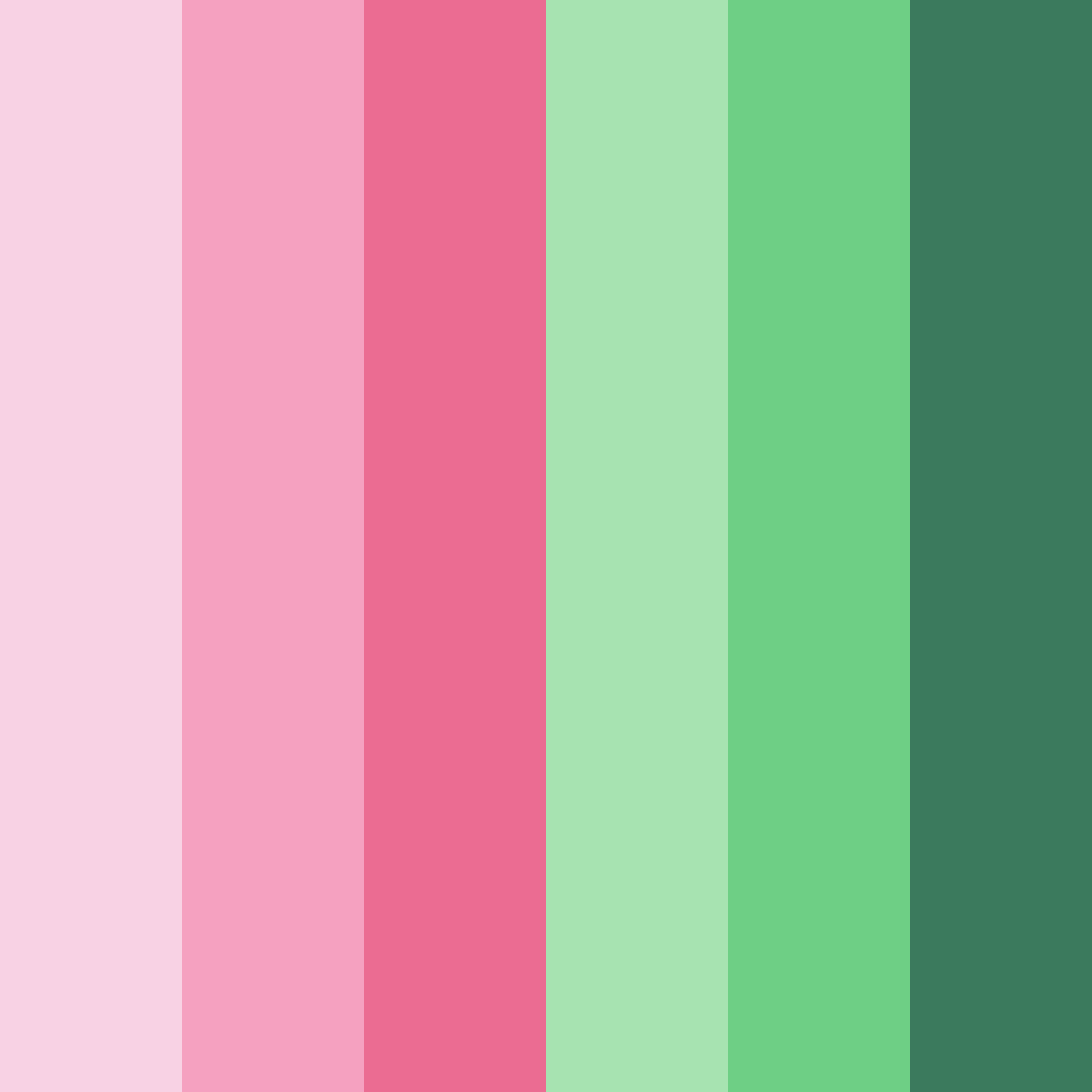Download pink and green bliss color palette PNG image (square)