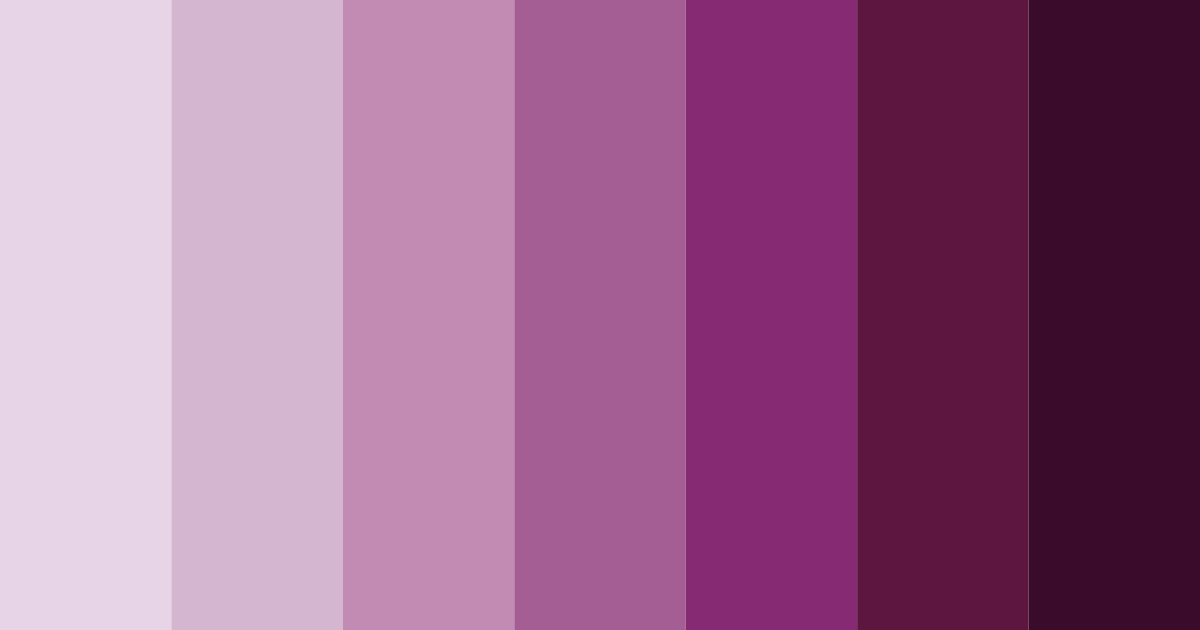 Download shades of aubergine color palette PNG image (landscape)